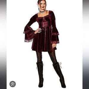 Red Ruffled vampire/medieval Dress costume